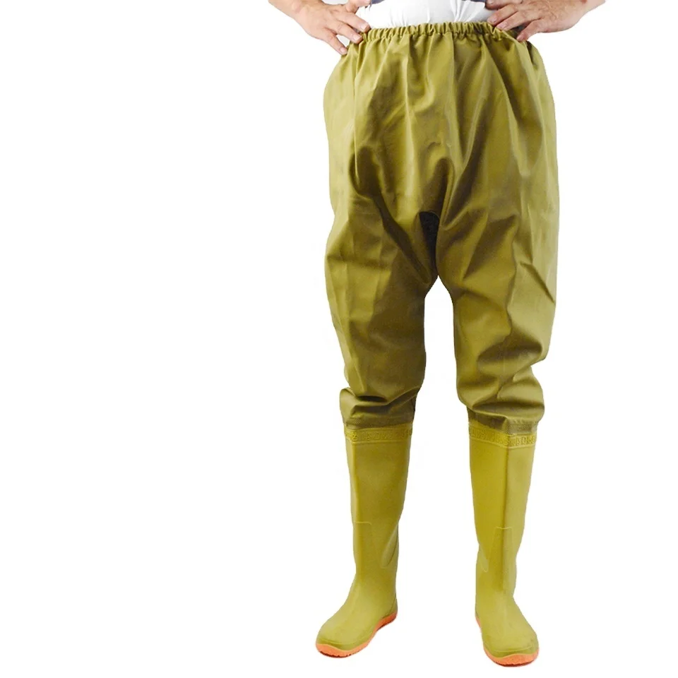 Yellow Fishing Waist Waders for Men with Boots 100% Waterproof Breathable Fishing Wader Four Seasons Shenying Working B1518Y