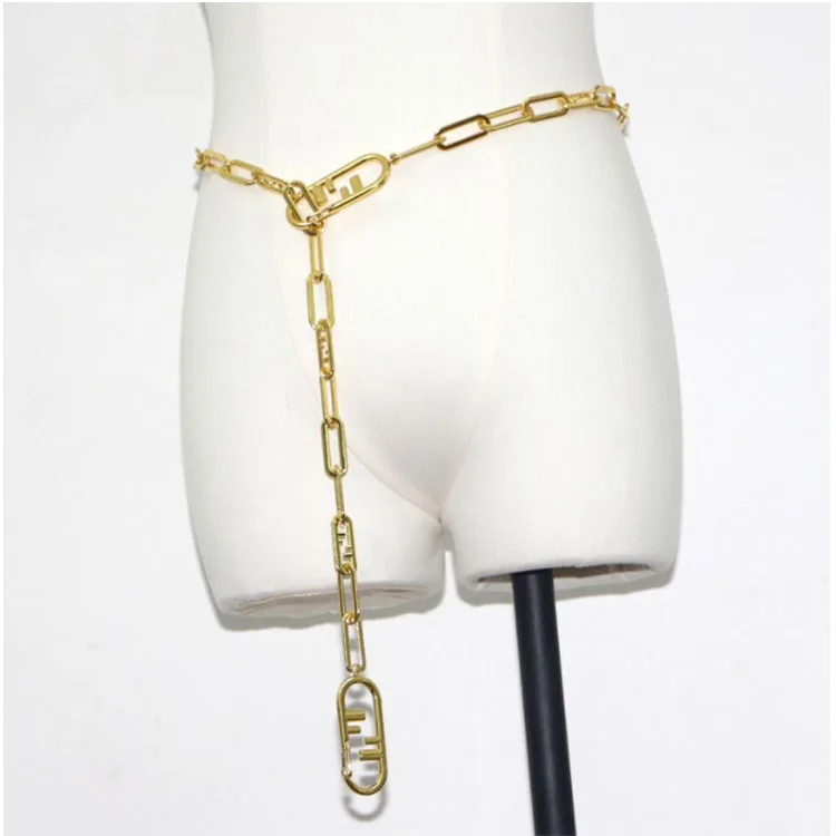 Gold Chain Belts for Women Dress Thick Metal Link Waist Chains Belt for Jeans Skirt Girls Fashion