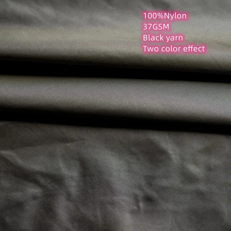 polyamide black yarn  down proof plain water resistant woven 100% nylon taffeta fabric cired waterproof textile for clothing