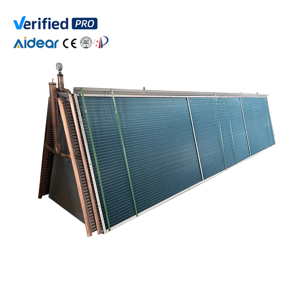 Aidear Copper Tube Aluminum Fin Water Cooled Coil Refrigeration Condenser Coil Stainless Steel heat exchanger for tube fin