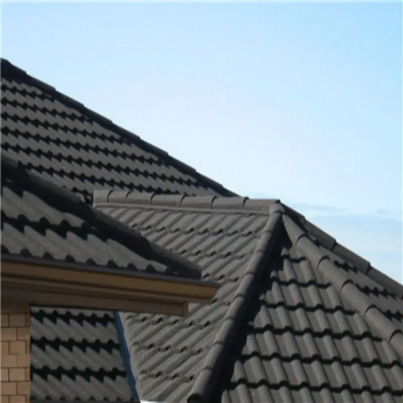 China Roof Tile Roofing Sheet Galvanlume Stone Color Coated Metal Roof Tiles Factory Price