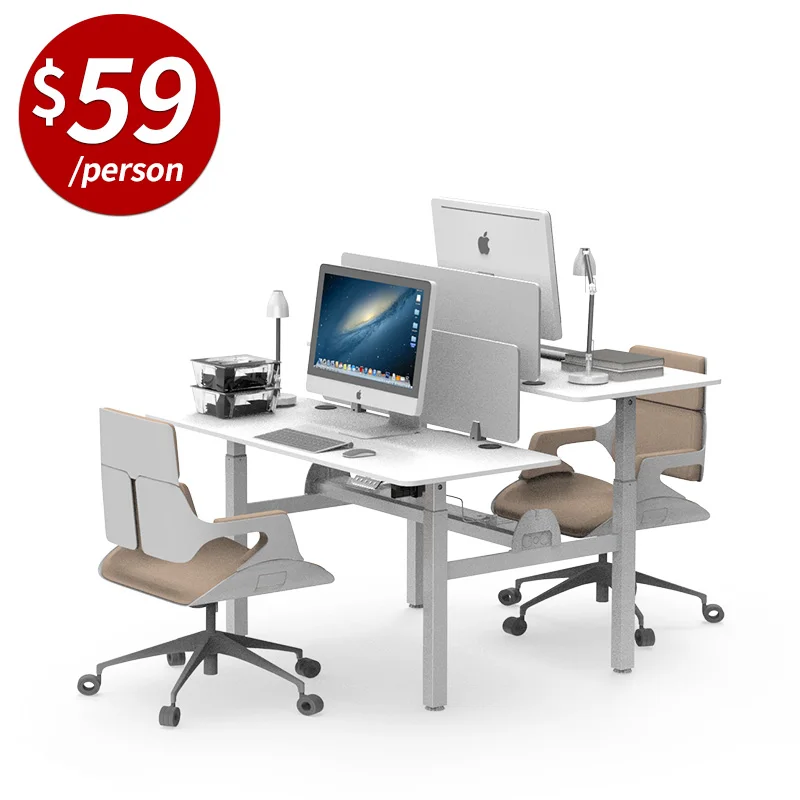 Technology Company Style office adjustable height desk electric  for 2 or more Multi-person positions
