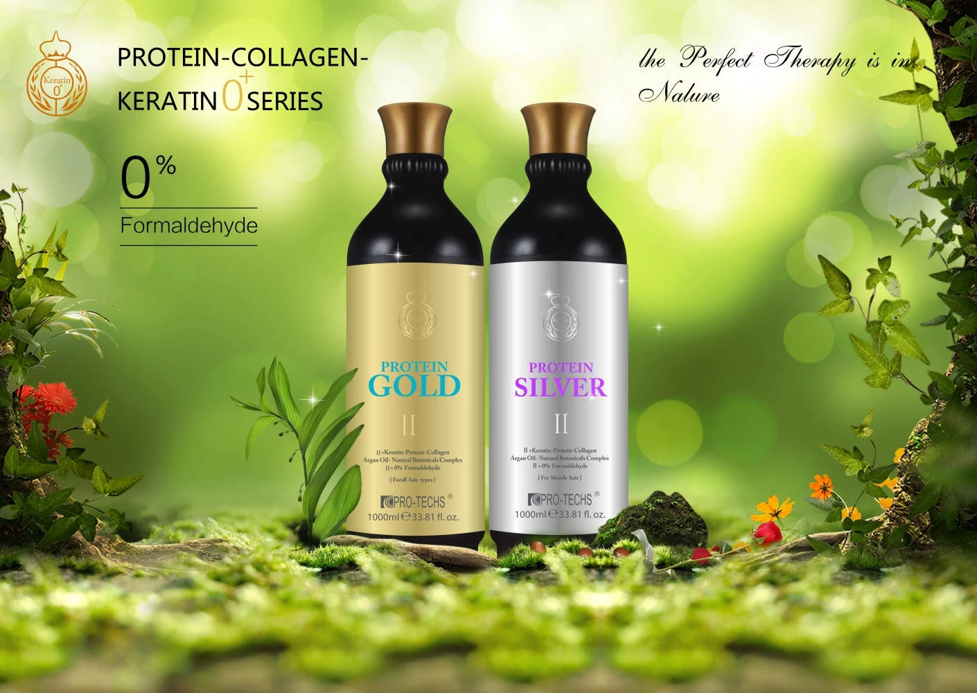 Pro-techs professional Formaldehyde Free Keratin Treatment Brazilian SILVER  Protein