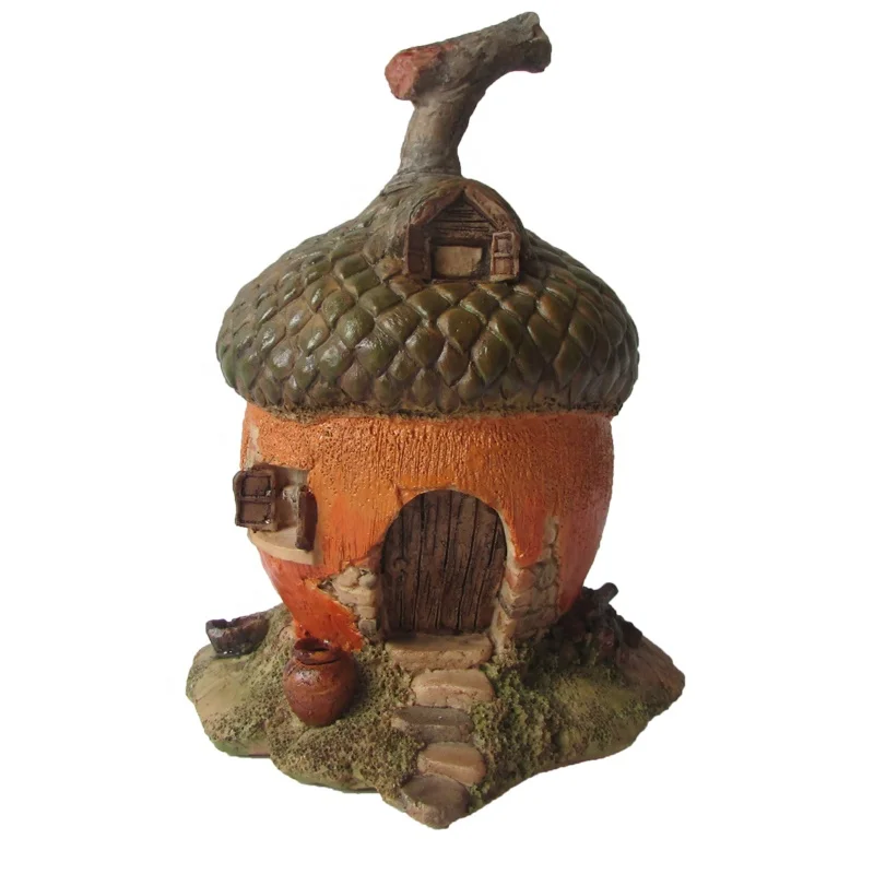 Z09798A Garden Decor Arts And Crafts Fairy House Statue Nice Resin Pineal Fruit Shape House Figurine