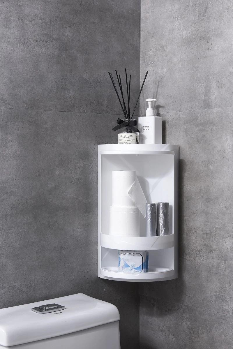 360 Degree Rotating Triangle Plastic Shelf