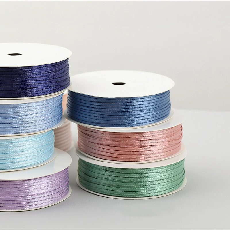 Good Quality Packaging Flowers Gift Box Wholesale 2 mm Double Face Polyester Satin Ribbon