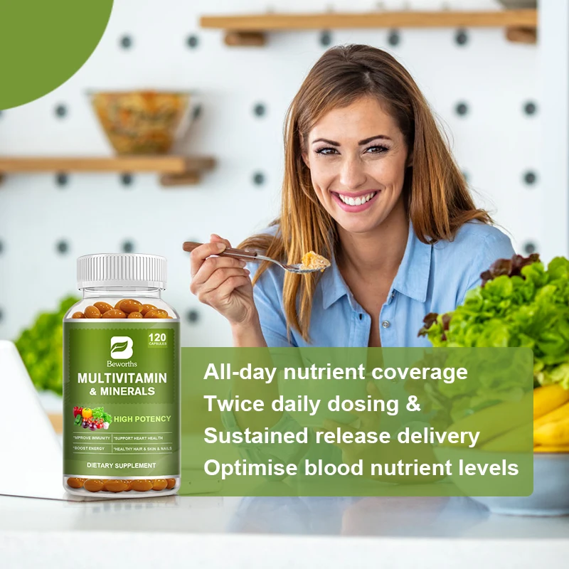 Beworths 60pcs Vitamin B Complex Capsule Stress Relief Softgel Capsule