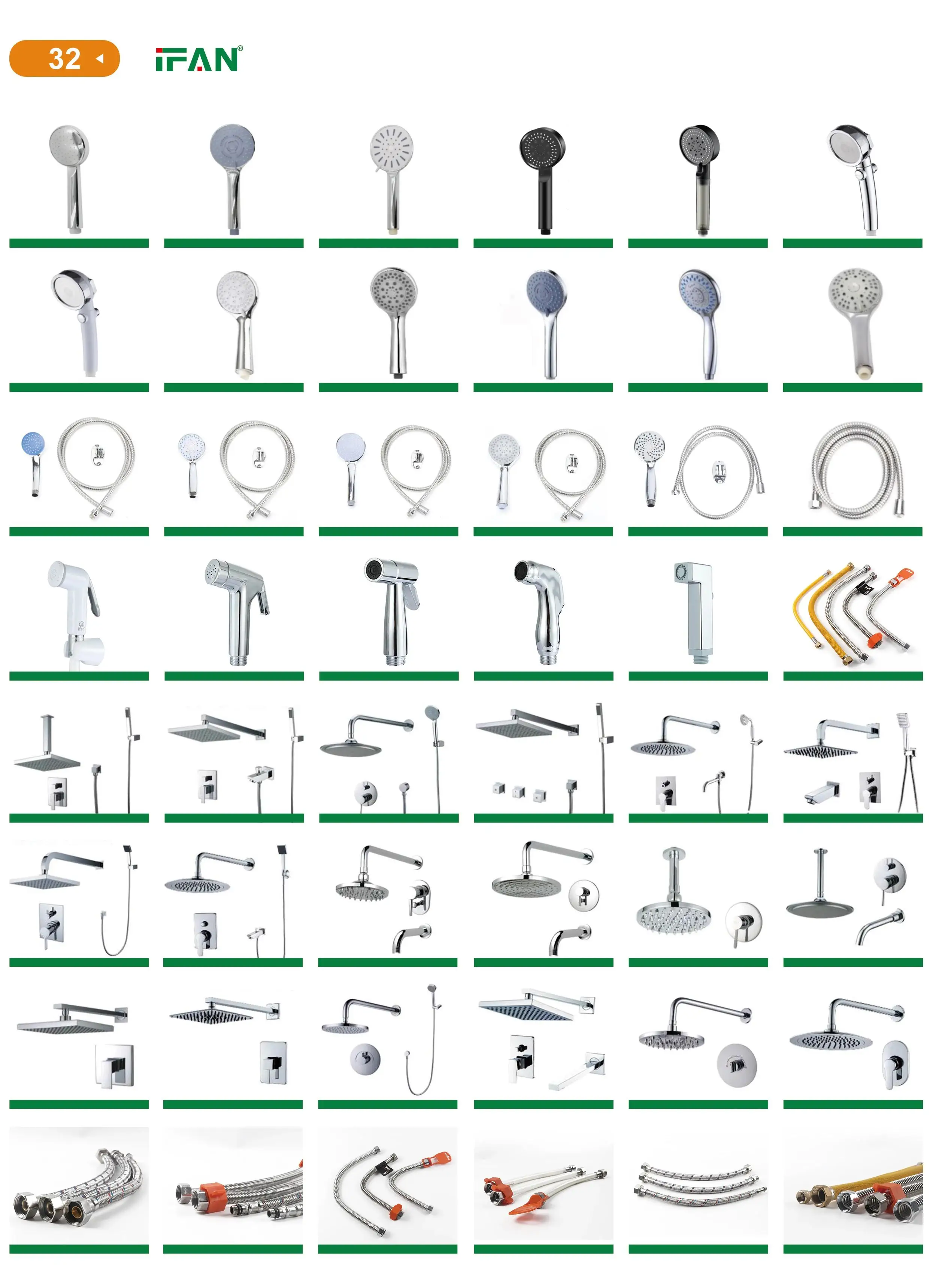 IFAN Bathroom Hand Held ABS Washing Shattaf Bidet Sprayer Set Muslim Handheld Bidet Sprayer For Toilet