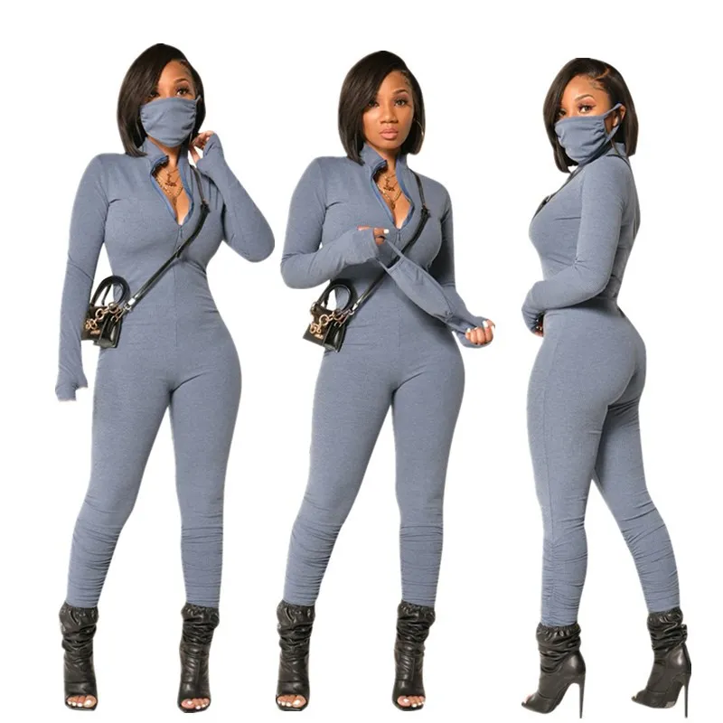 2022 new arrival spring High quality women long sleeve combinaison femme jumper suit elegant jumpsuits romper one piece jumpsuit