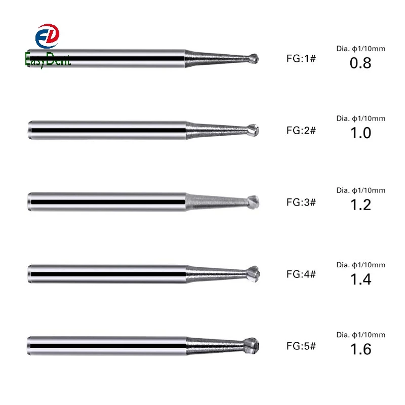 Dental FG Round Burs Drill Tungsten Dental Carbide Burs for High Speed Handpiecess Medium Dentist Tools