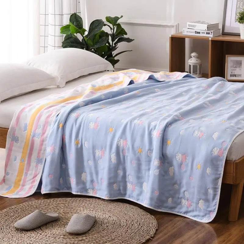 For summer 100% cotton six-layer gauze air conditioner nap  towel quilt