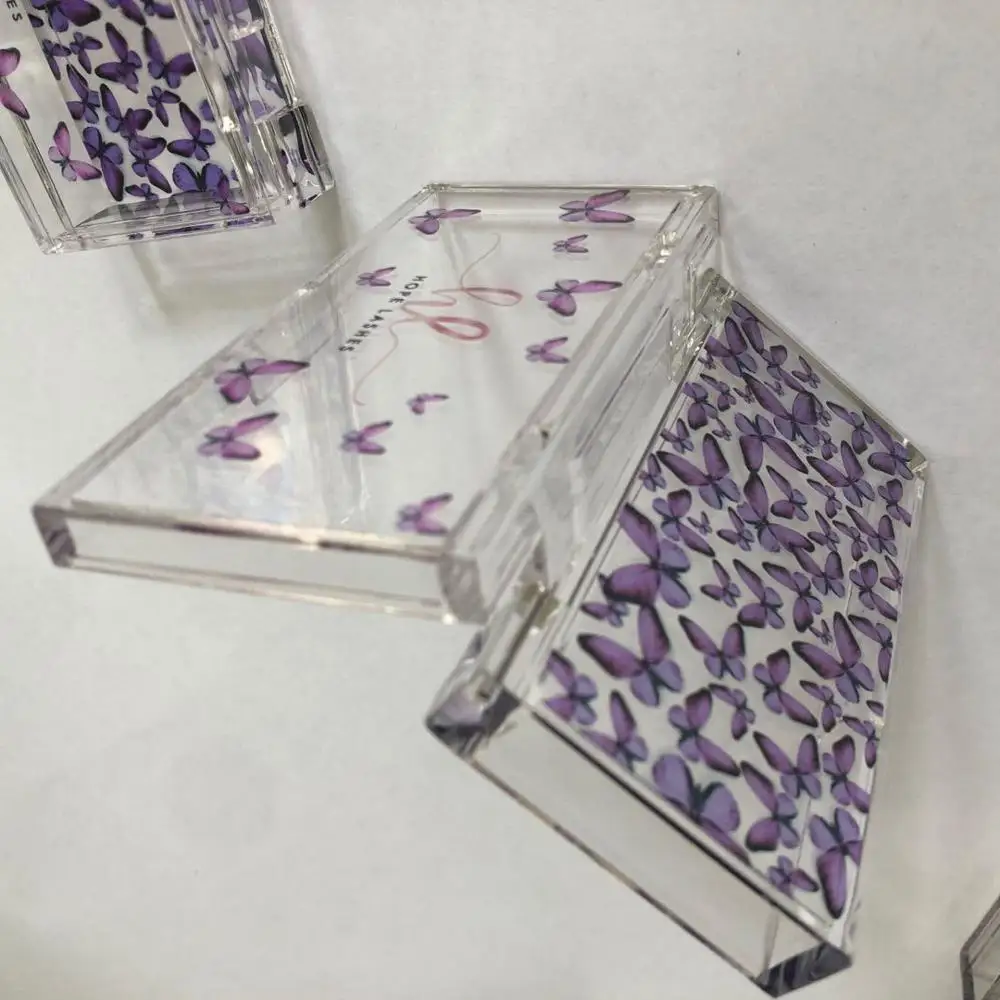 
mink lashes case style butterfly lash box and clear butterfly acrylic lash case 