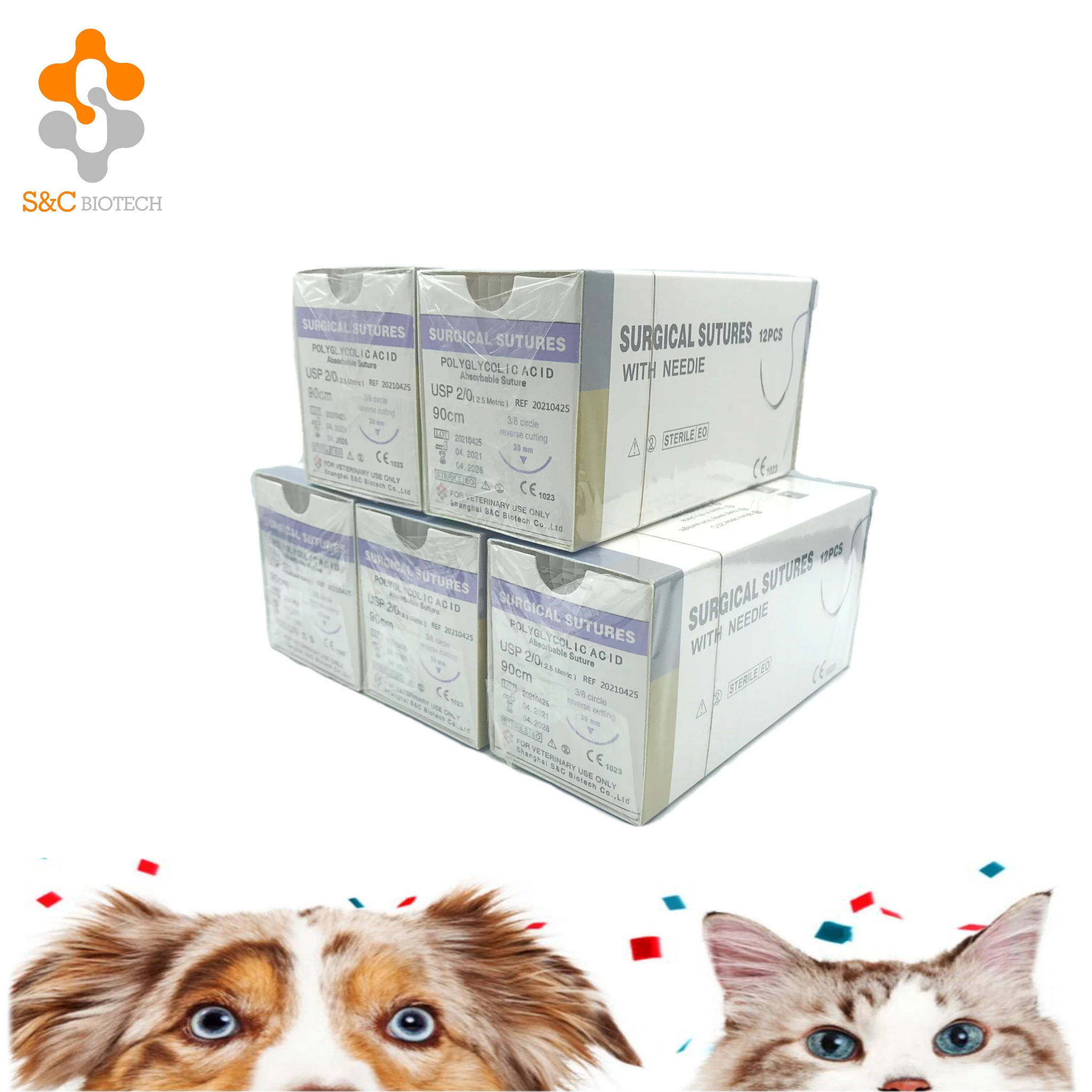 
surgical suture thread Medical disposable absorbable Polyglactin veterinary sutures manufacturer 