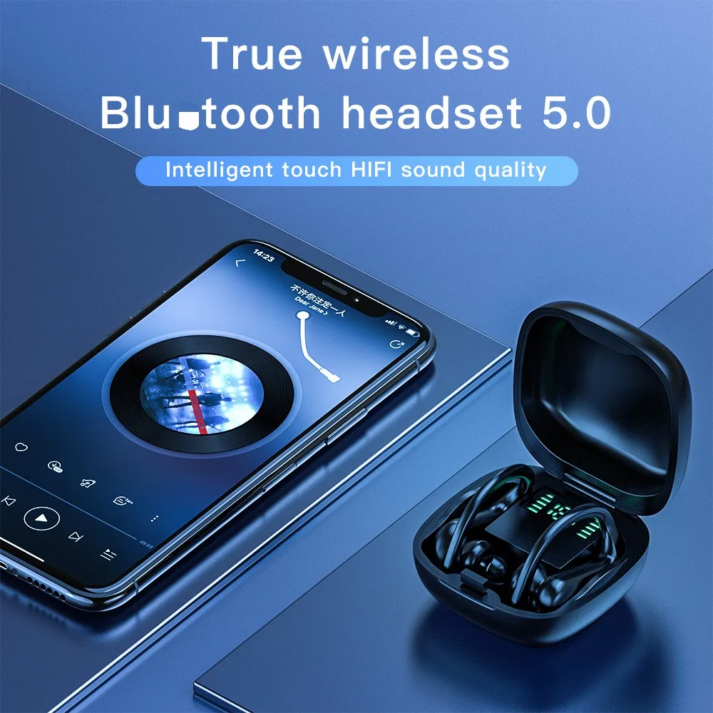 MD03 Flexible Earhook wireless earphones Powerful Voice earbuds Game Mode Headphone All-day Listening