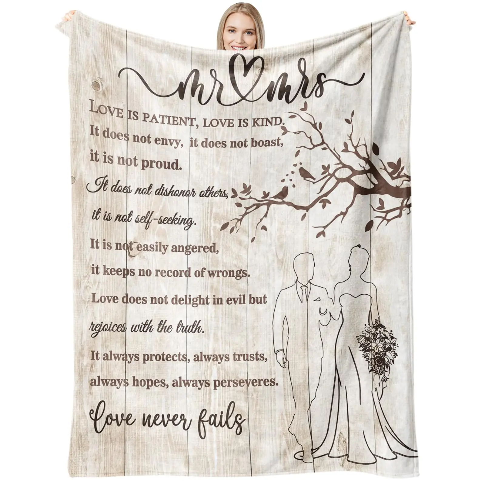 Wedding Gifts for Couples Soft Blanket, Bridal Shower Gifts for Bride to Be, Wedding Gifts for Newlyweds Wedding Throw Blanket