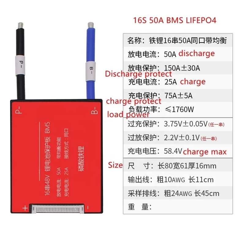 Daly Smart Lifepo4 Bms 48v 16s 20a 30a 40a 50a 60a 80a 100a 120a 150a 200a 250a