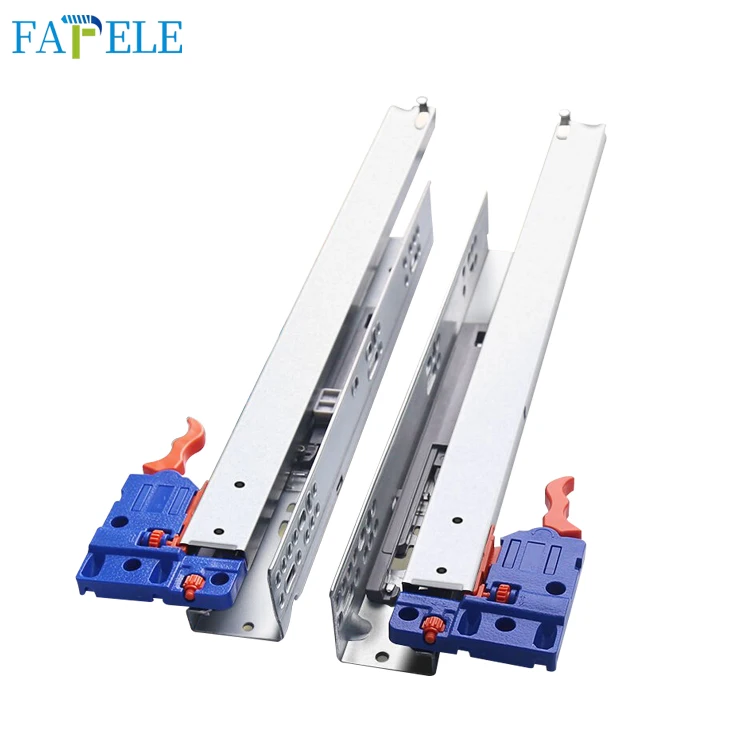 High Quality 350mm 2 Folding Self Closing Galvanized Single Extension Concealed Drawer Slide,concealed Drawer Runner