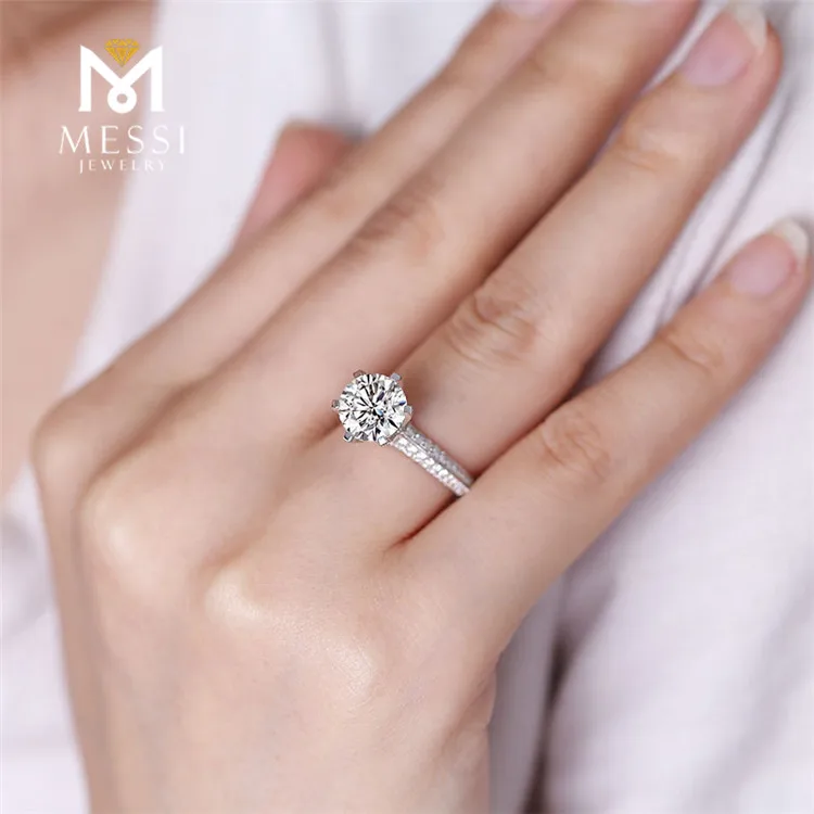  Месси ювелирное изделие 2 карата ВВС DEF бриллиант Муассанит кольцо 14k 18k белого золота для помолвки свадьбы сердечно-сосудистых заболеваний с бриллиантом