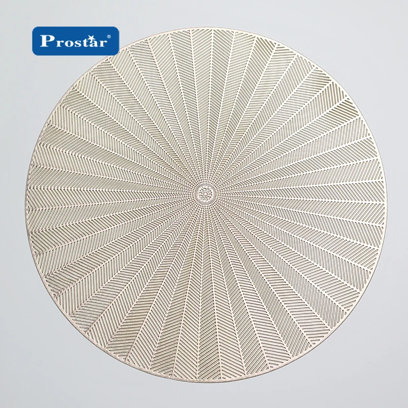 New pvc pressed vinyl metallic placemats table mat for wedding