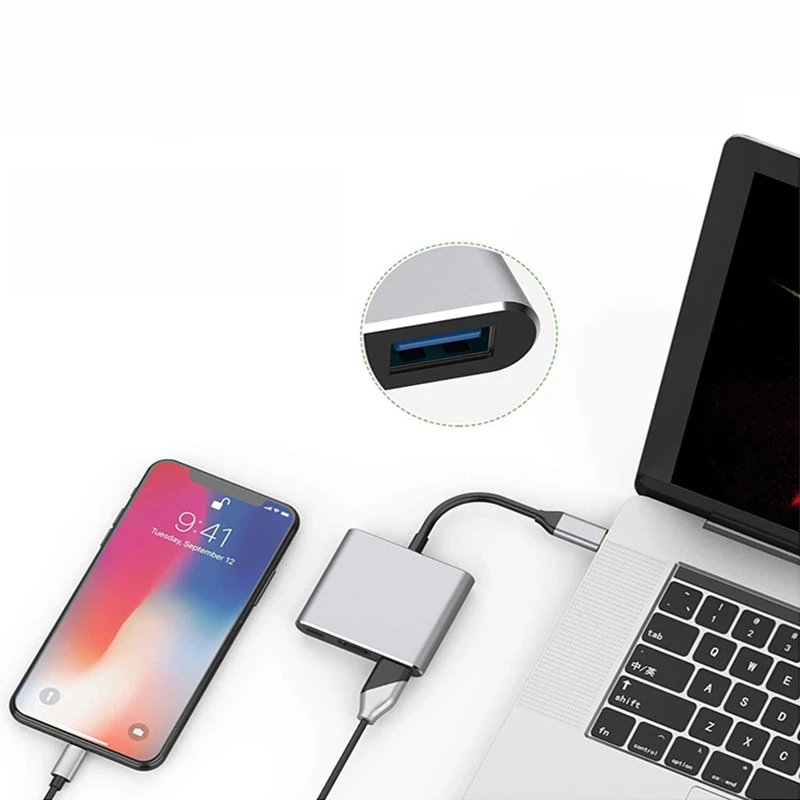 OEM 3 в 1 Usb C концентратор док-станция порта Тип до 4K HDMI 0 PD usb
