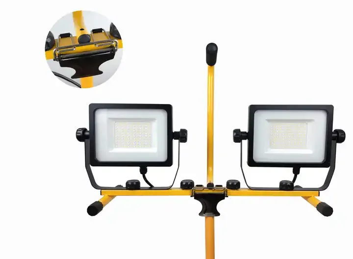 Work Lights with Stand Twin Head tripod  Adjustable outdoor ip65  7000lm LED Tripod Flood work Light
