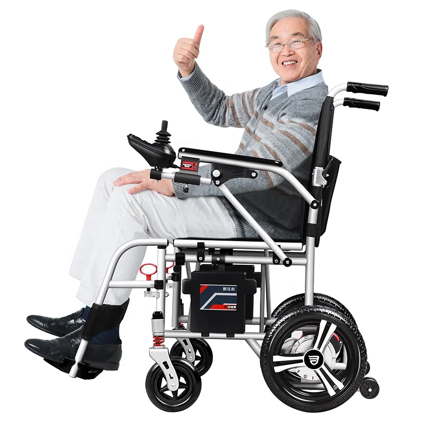 Hot sale Handicapped Used Lightweight Wheel chair Power Wheelchair Portable Folding Electric Wheelchair with Brushless Motor