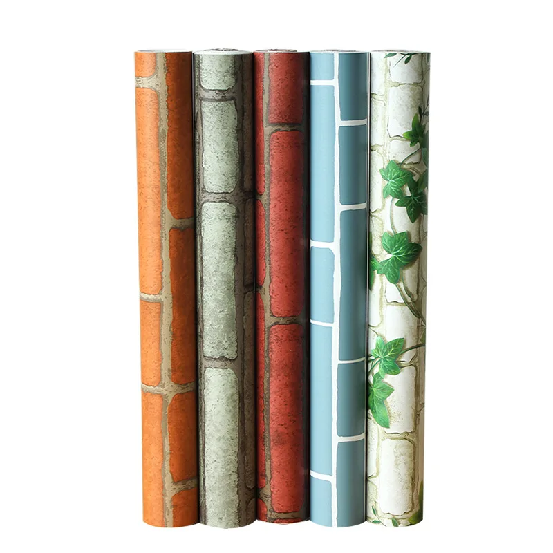 Vintage Nautical American PVC Brick Wallpaper Cafe Bar Restaurant Culture Decoration Red Brick Self - stick Wallpaper