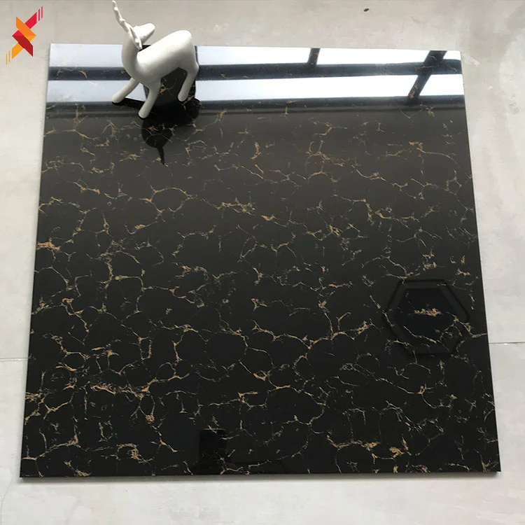 60x60 80x80 Glossy Marble Floor Tiles Polished Glazed Porcelanto Porcelain Black Ceramic Tile  floor polished porcelain