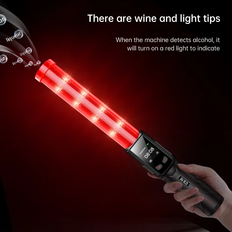 Baton alcohol tester for Factory/professional use fuel cell sensor analyzer breathalyzer alcohol breath tester Mr black08