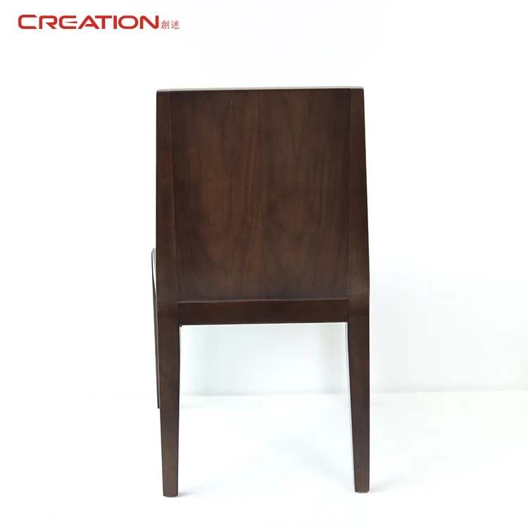 Creation Hotel Furniture Arabia Popular Style Dubai Resort Walnut Solid Wood Upholstery Modern Wedding Dining Chair For Hotel