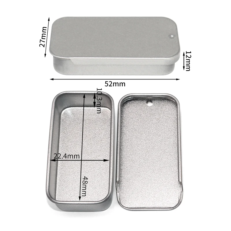 High Quality Food Grade Mint Candy Chew Gum Metal Slide Tin Box Custom Printed Mini Sliding Tin Box For Lip Balm Solid Perfume