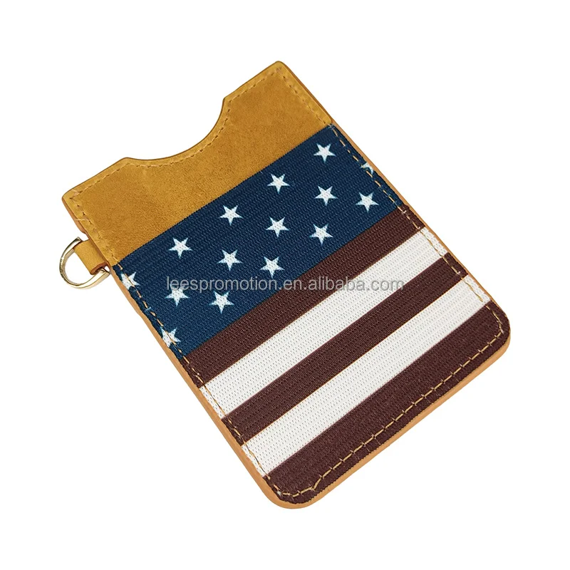 Hot Selling Blue Brown White Khaki Credit Card Wallet Little Star Printing Card Holder PU Leather And Polyester Card Wallet