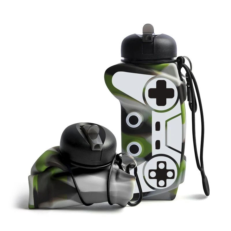 In Stock Foldable Drinking Bottles Reusable BPA Free Verseau Silicone Game Collapsible Water Bottle For Travel Gym Camping Hike