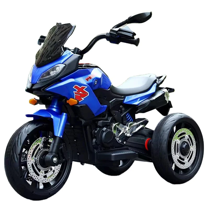 Kids 3-Wheel Electric Motorcycle Slingshot 12V 4 Engine Battery with Storage Music Tricycle for 2-4 Year Old Children
