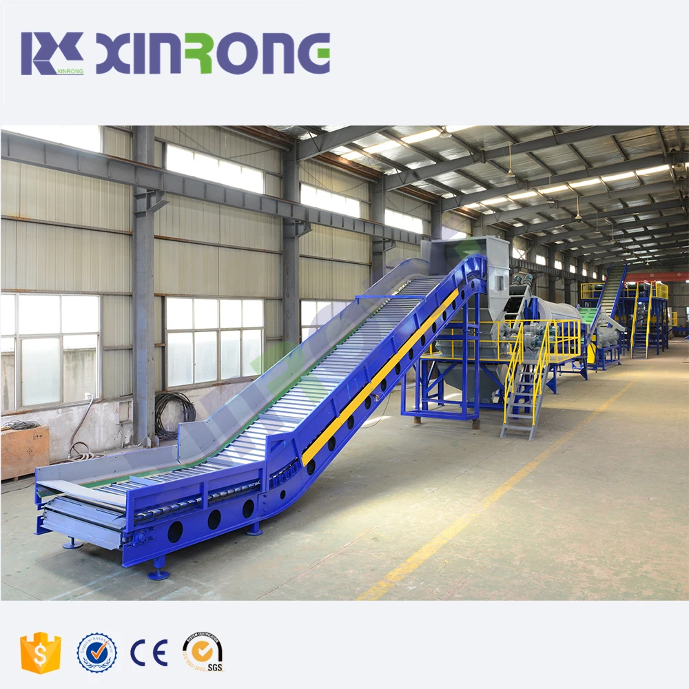 PET plastic bottle labeling washing recycling machine production line