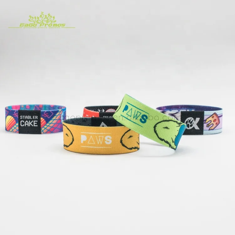 2024 2025 Eco-friendly fancy custom reusable fashionable polyester elastic festival wristband as souvenir gift