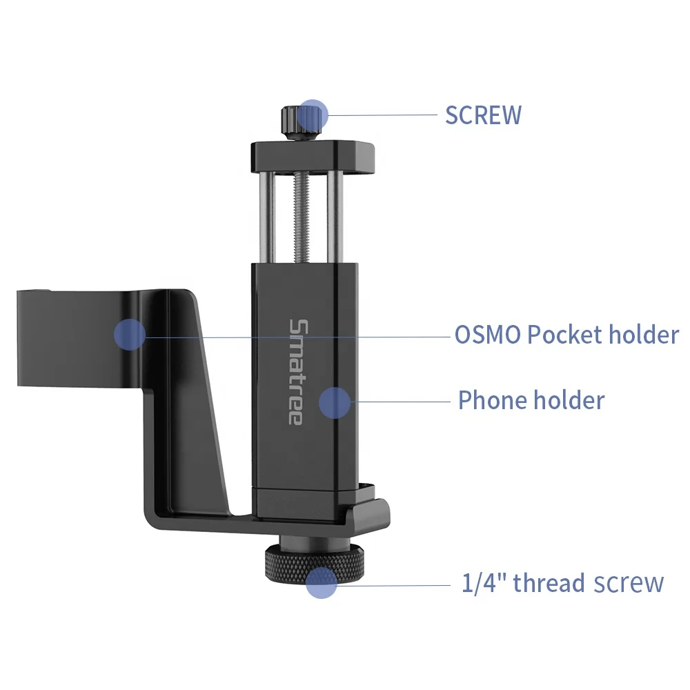  Набор аксессуаров Smatree алюминиевый Портативный держатель для DJI OSMO Pocket/Pocket 2 и телефона с резьбой 1/4