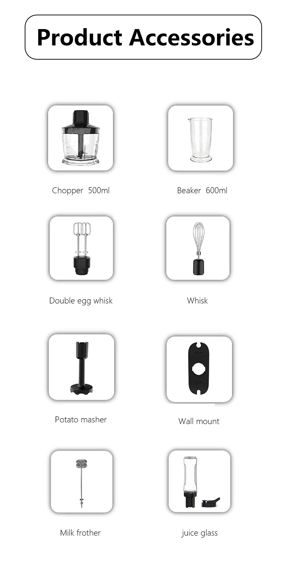 Superior Quality Stepless Variable Speed Detachable Commercial Handheld Blender Mixer