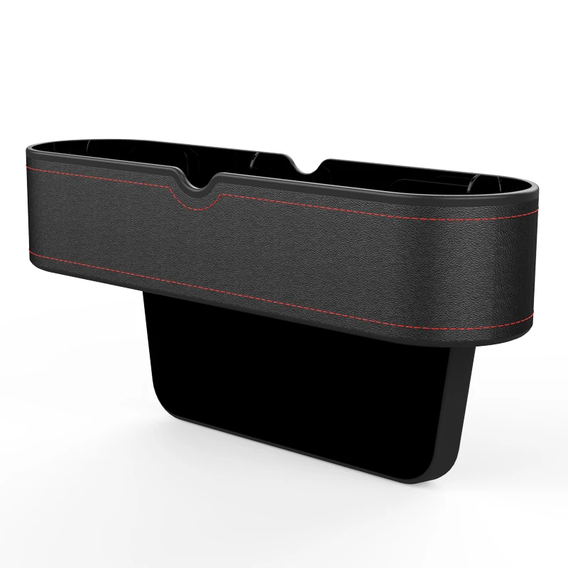 Factory front ABS+Leather seat car gap storage box with coin organizer