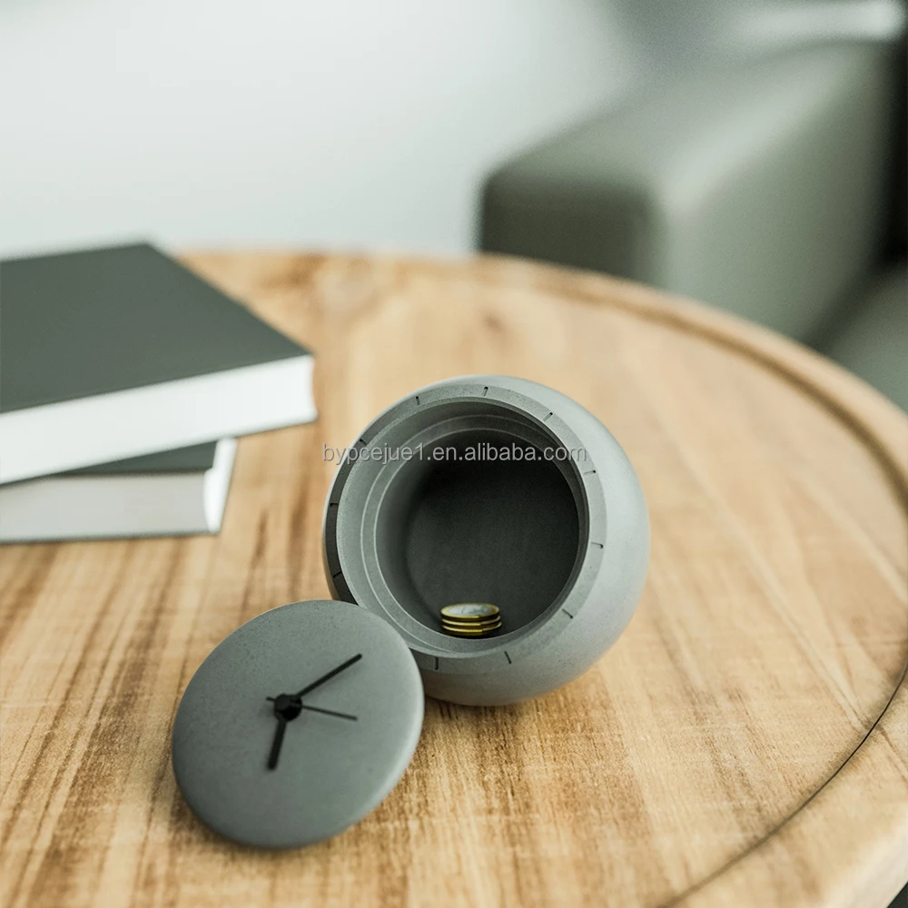 Creative Small Concrete Table and Desk Clock Storage Multifunctional Home Decoration Mini Desk Clock