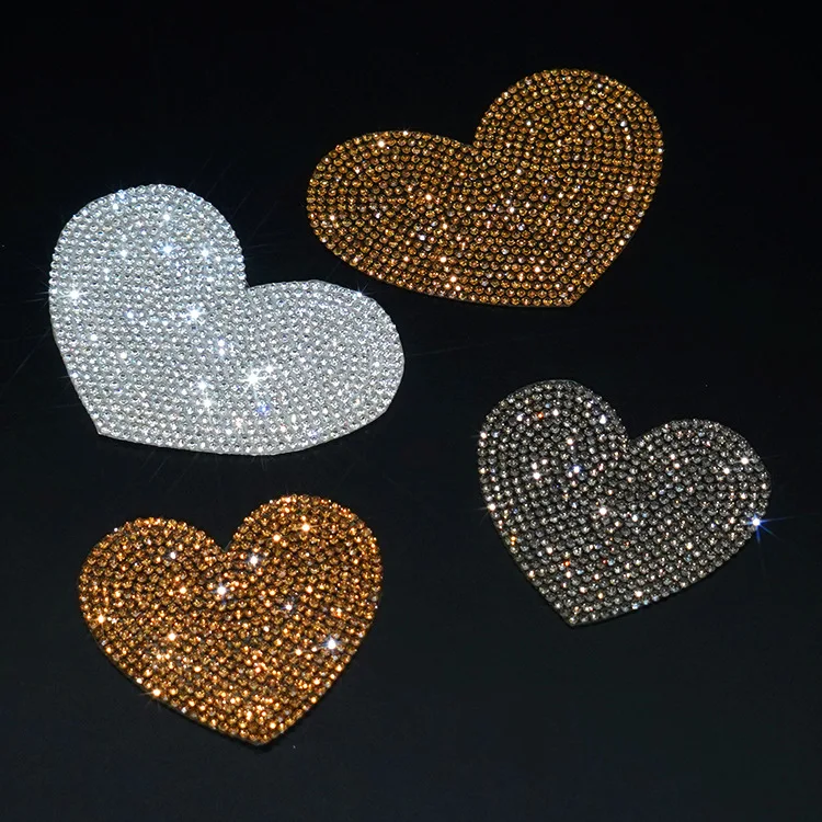 Custom Various Patch Rhinestone Applique Heart Transfer Design Beaded Patches