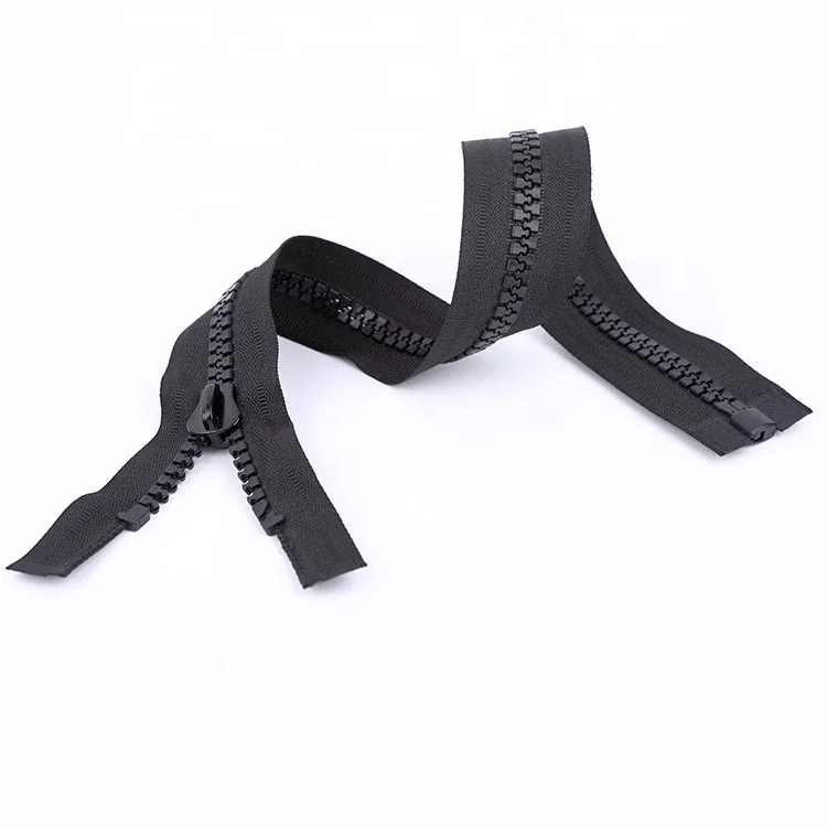 China Zipper Manufacture Black Big Teeth Heavy Duty Ldpe Plastic Resin Vislon Zipper For Clothes