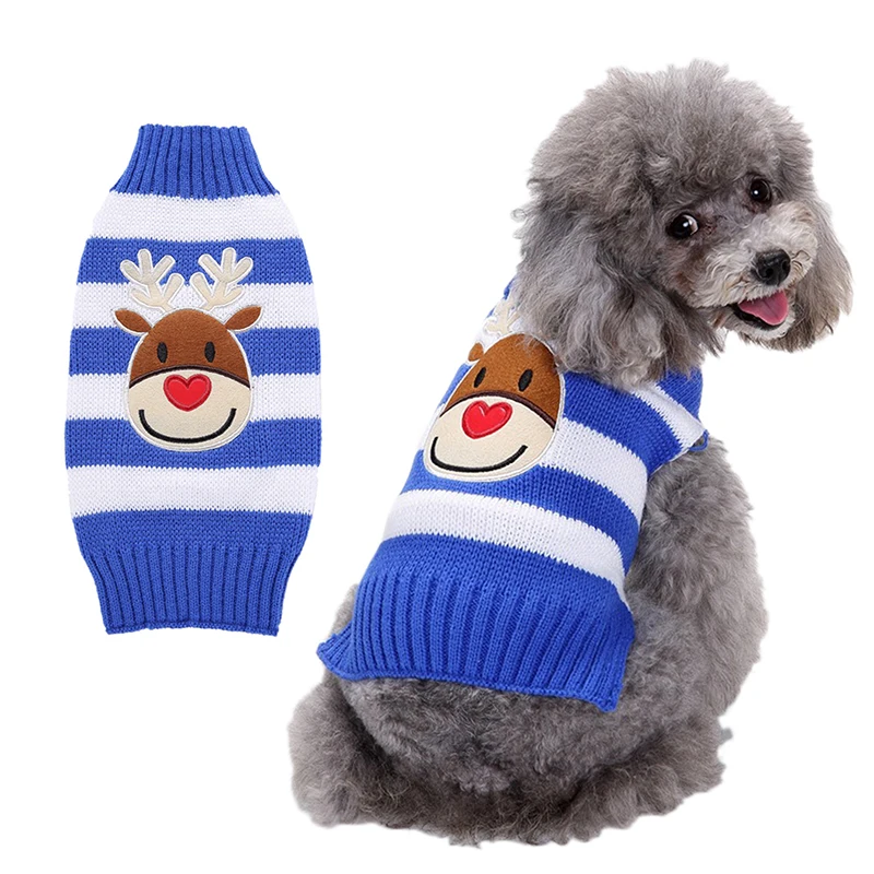 Dog Christmas Clothes Sweater Cute Autumn And Winter Cartoon Sweater Designer Cute Dog Clothes Sweater Pet Clothes