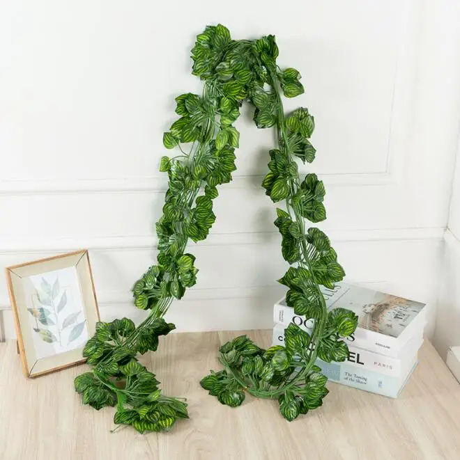 Home Decorative flowers garlands and plants Grape Vine  Sweetpotato leaf  Ivy rattan  plastic maple Leaves