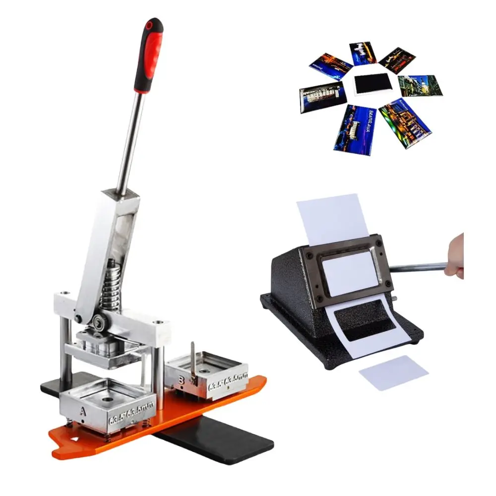 80*53mm Fridge Magnet Machine Kit 63.5*63.5MM Rectangle Souvenir Tin Maker 90*65MM Material Paper Cutter With Mold