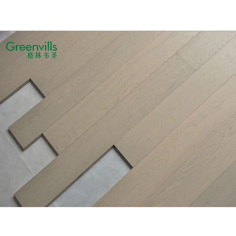 Ready For Shipment Engineered Cream White Color Oak Wood Flooring, Factory Price+Customized Size And Colors