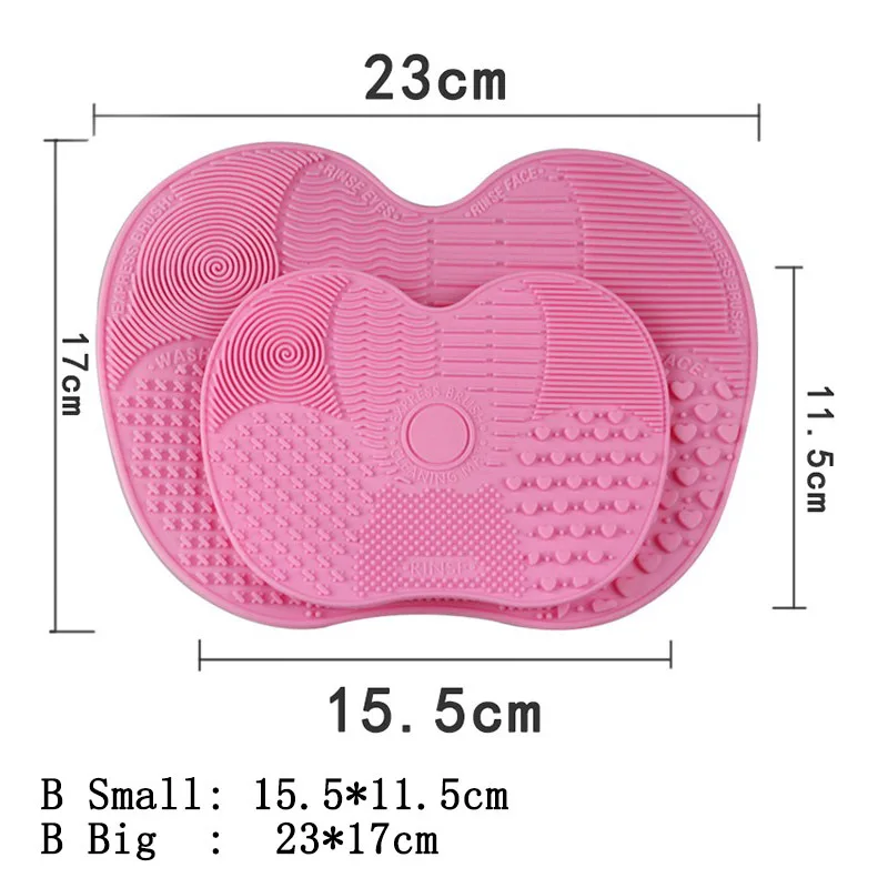 Silicon Makeup Brush Cleaning Mat Makeup Brush Cleaner Cosmetic Brush Cleaning Mat Scrubber with Suction C