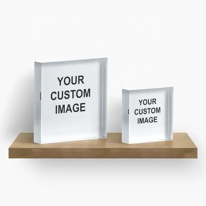 A5 A6 Custom Anime UV Photo Print Clear Crystal Display Lucite Acrylic Block for printing