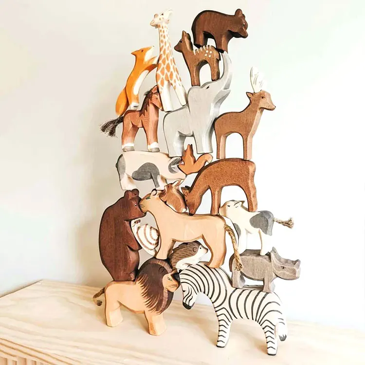custom shape new arrive Baby Wooden Toys Handcraft Forest Animals kids montessori educational toys