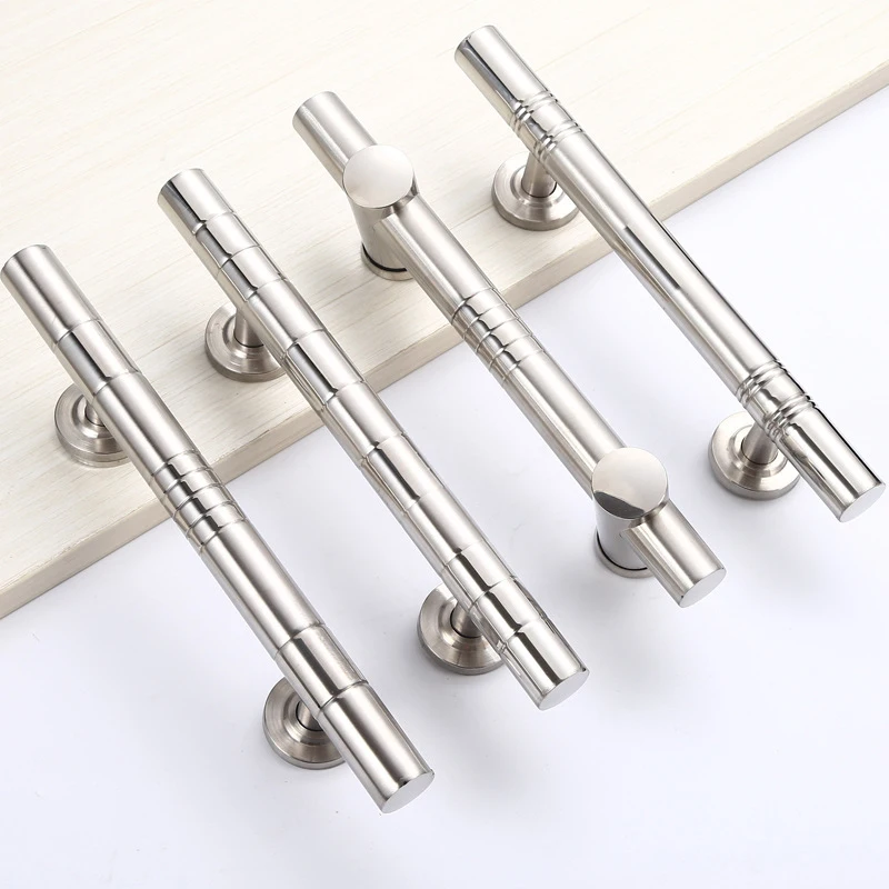 Commercial 304 316 Stainless Steel Round Tube Push Pull Glass Door Handle for Shower Room Custom Back to Back Wooden Door Handle